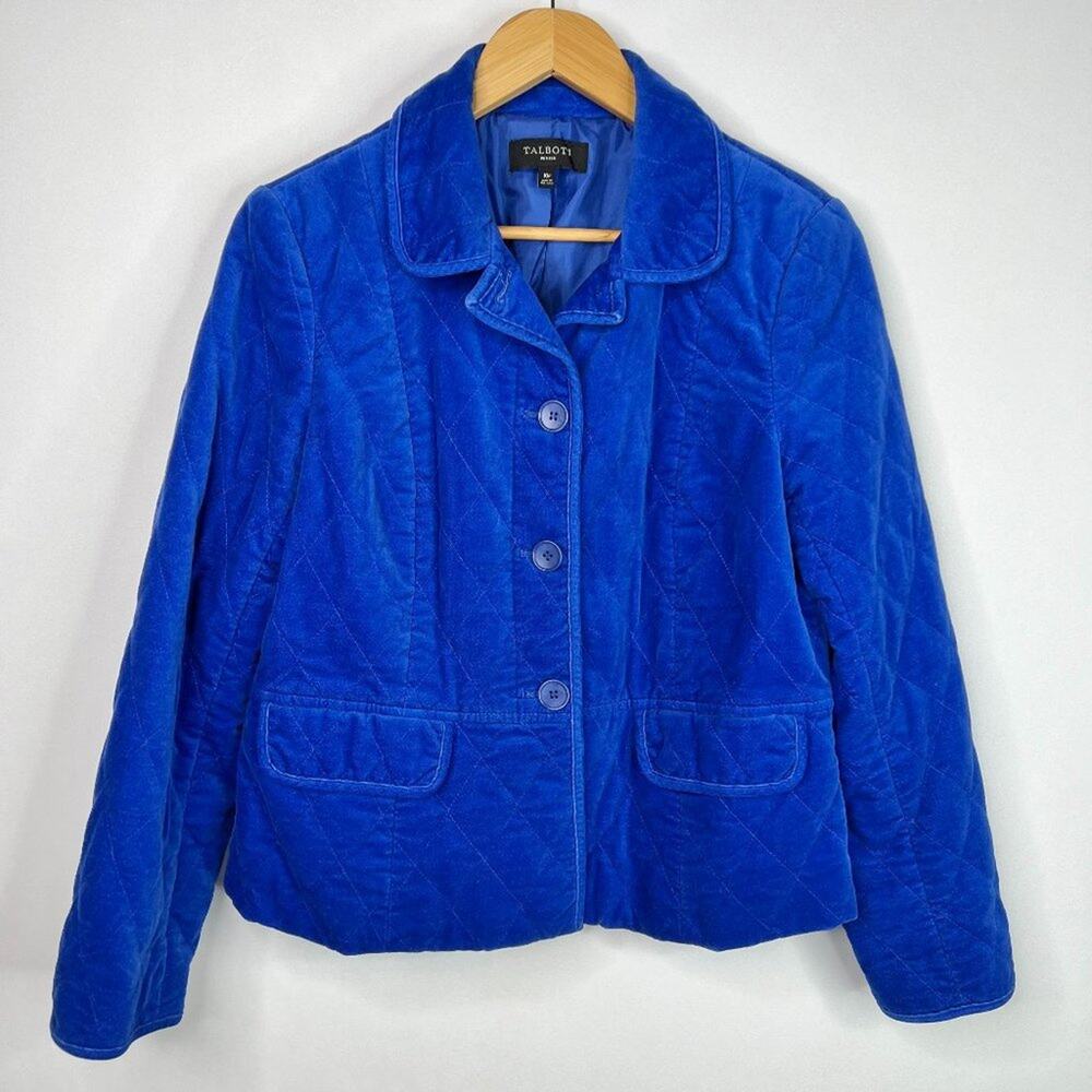 Talbots Blue Velvet Quilted Jacket 10P